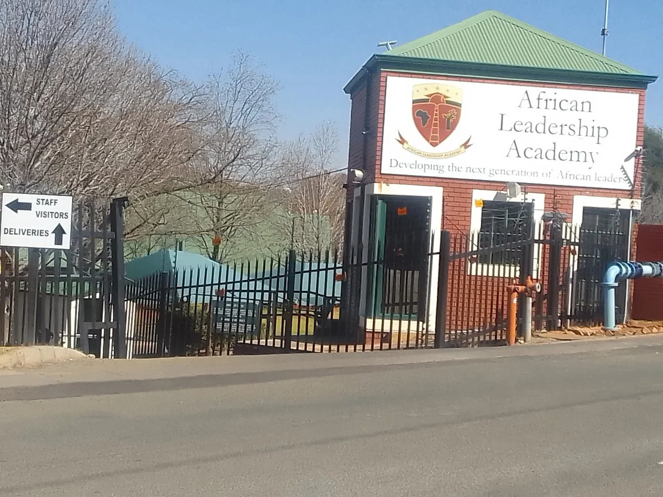 Main entrance gate at African Leadership Academy